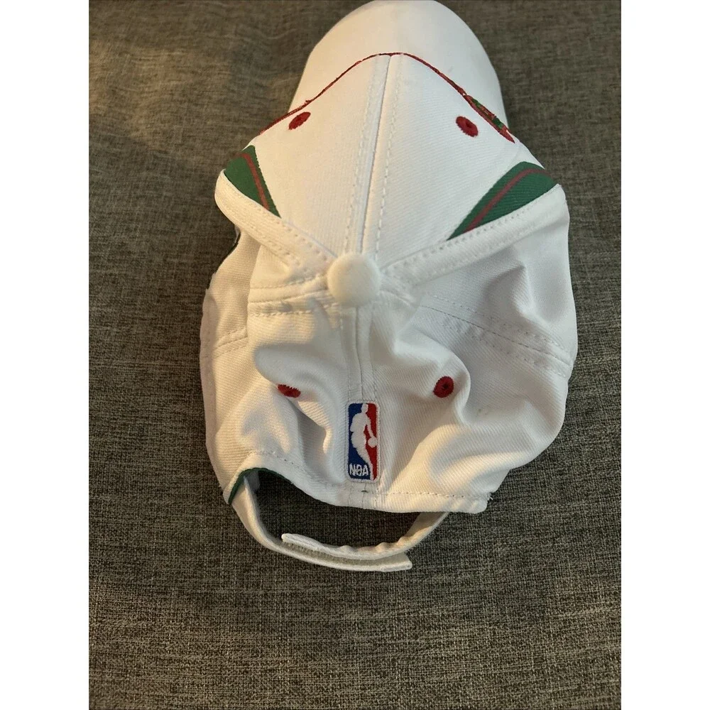 Adidas NBA Bucks Milwaukee Bucks Hat Adjustable Cap White Big Logo